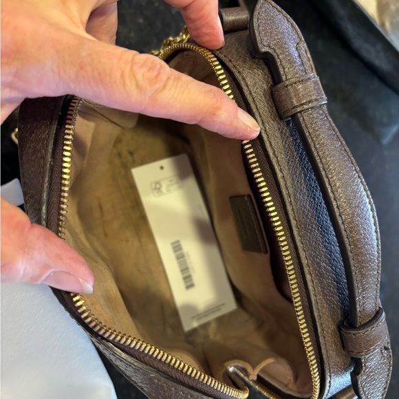🌟 Gucci Gg Supreme Monogram Mini Ophidia Top Handle Shoulder Bag 🌟 - Picture 7 of 13